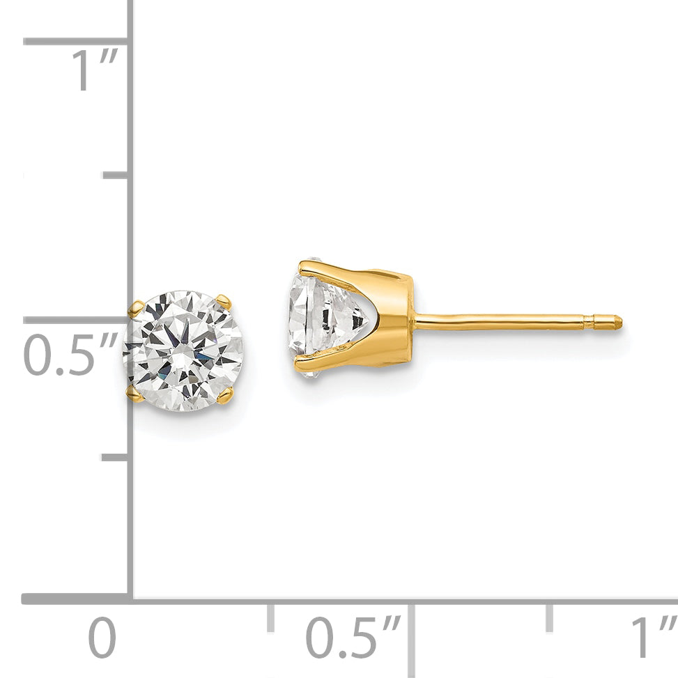 14k 5.5mm CZ stud earrings