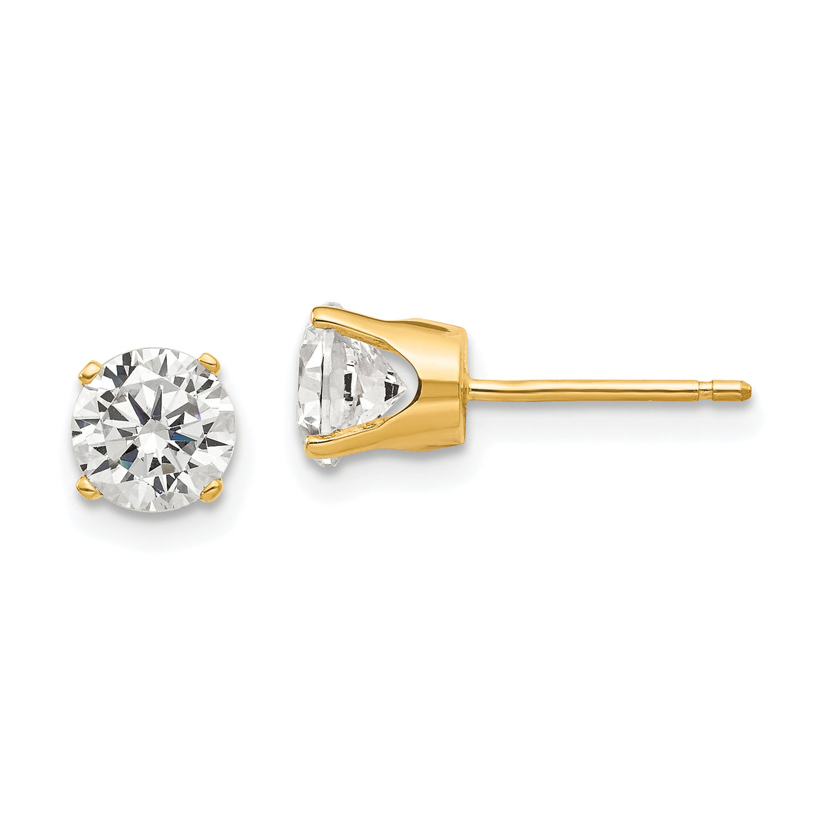 14k 5.5mm CZ stud earrings