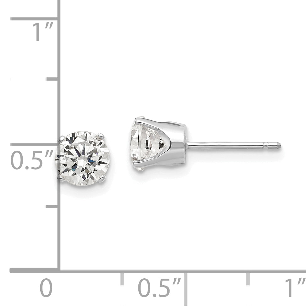 14k White Gold 5.5mm CZ stud earrings