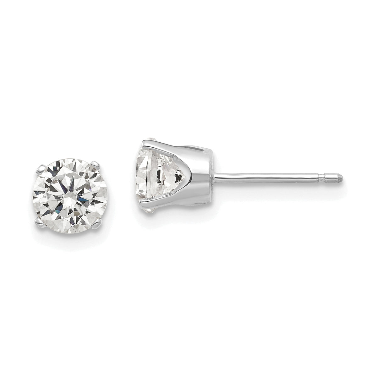 14k White Gold 5.5mm CZ stud earrings