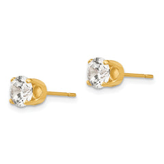 14k 5.75mm CZ stud earrings