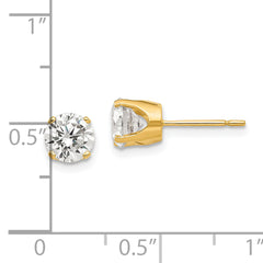 14k 5.75mm CZ stud earrings