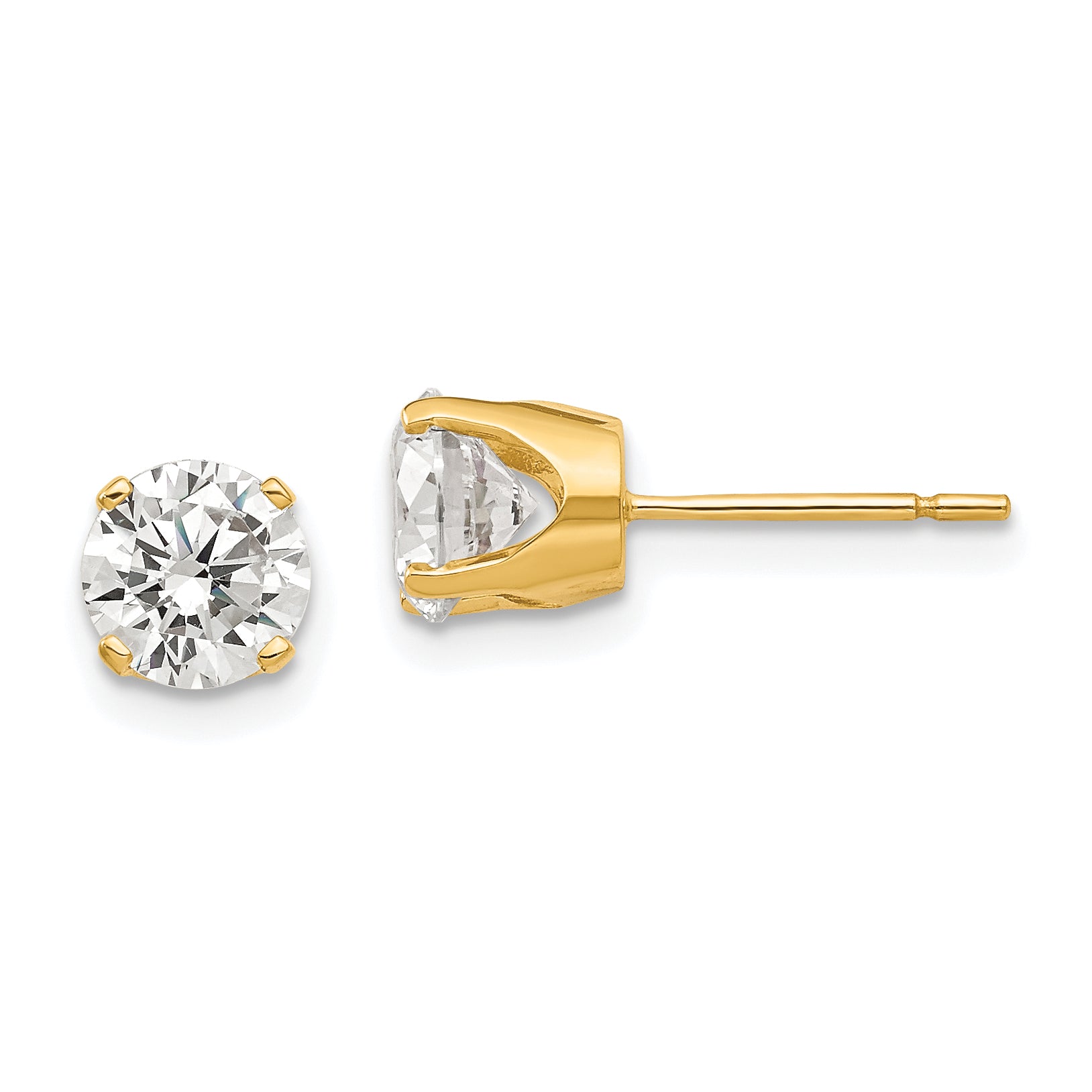 14k 5.75mm CZ stud earrings