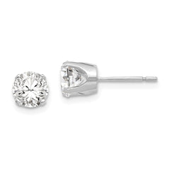 14K White Gold 5.75mm Round Stud Earring Mounting With backs