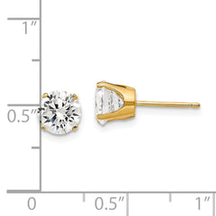 14k 6.5mm CZ stud earrings