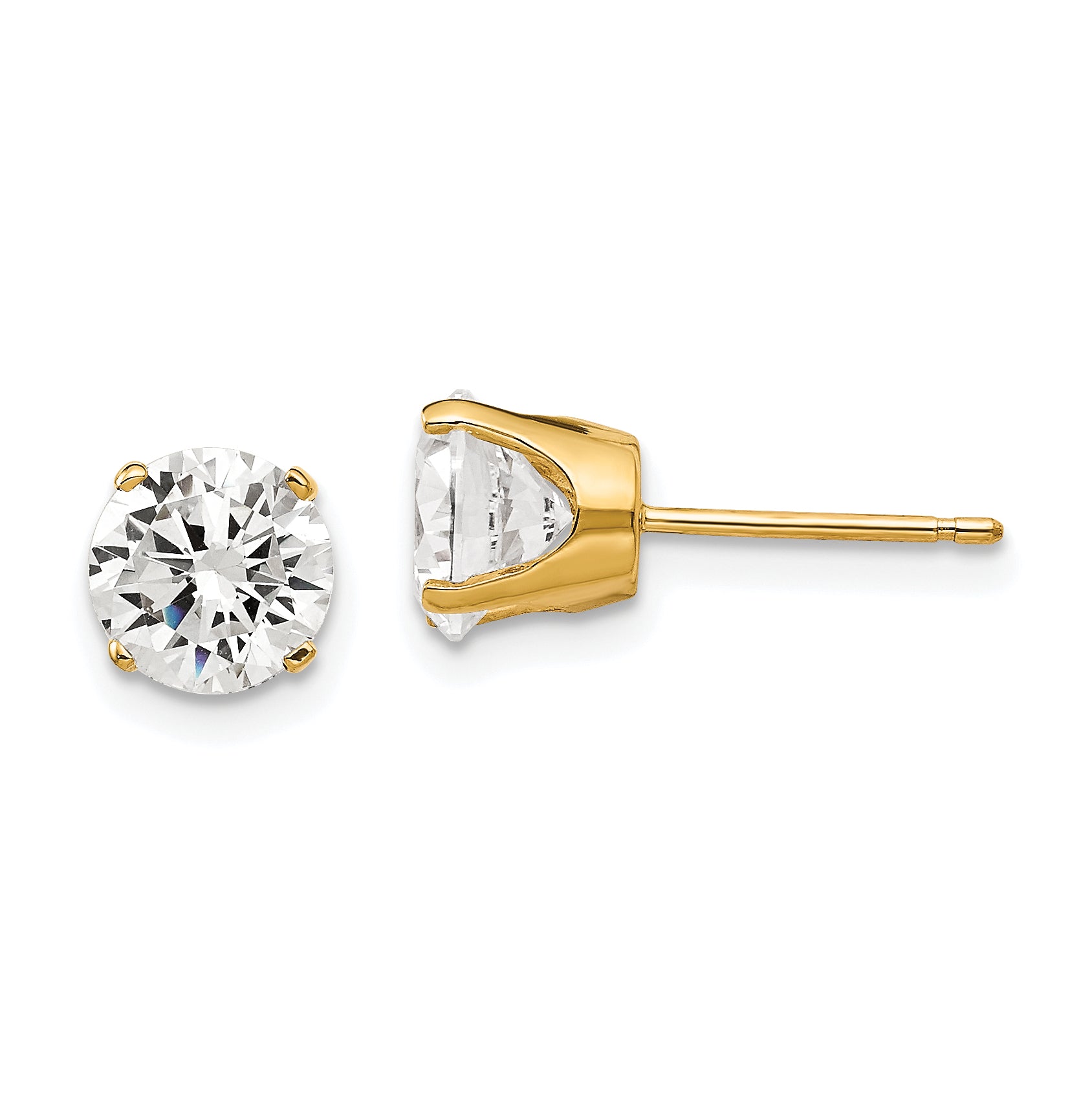 14k 6.5mm CZ stud earrings