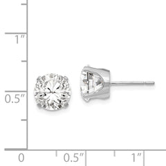 14k White Gold 8mm Round Stud Earring Mounting w/backs