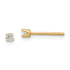 14k 2.25mm CZ stud earrings