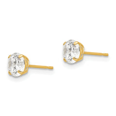 14k 5mm Round CZ Post Earrings