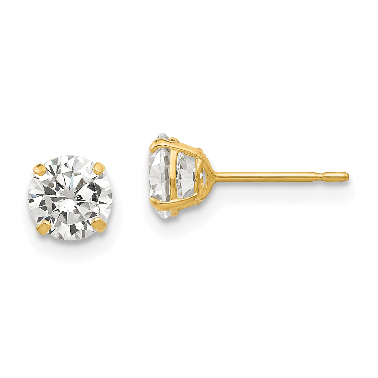 14k 5mm Round CZ Post Earrings