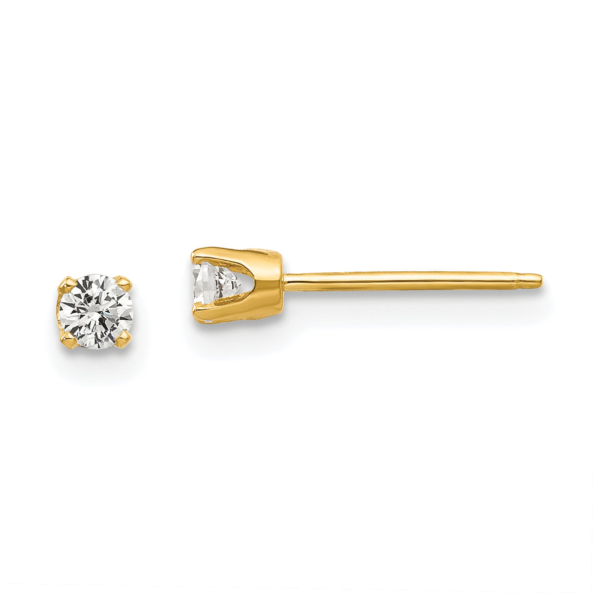 14k 2.75mm CZ stud earrings