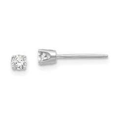 14K White Gold 2.75mm Round Stud Earring Mounting With backs