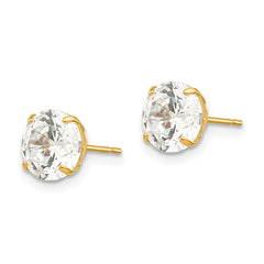 14k 7mm Round CZ Post Earrings