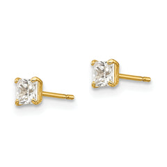 14k 3mm Square CZ Post Earrings