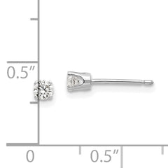 14k White Gold 3mm CZ stud earrings