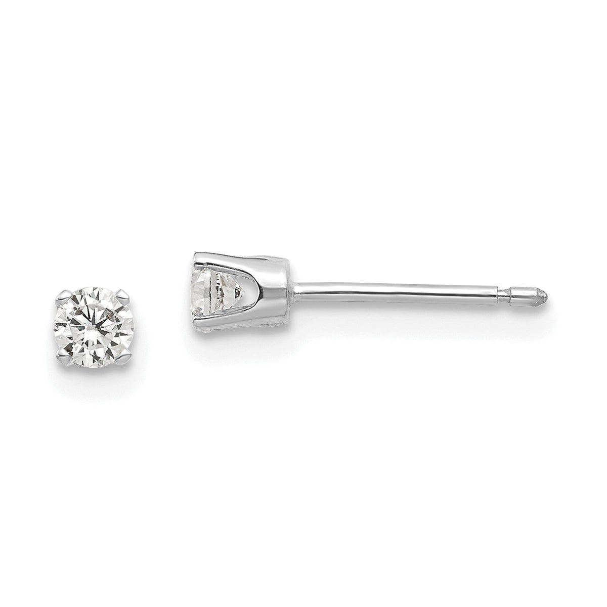 14k White Gold 3mm CZ stud earrings