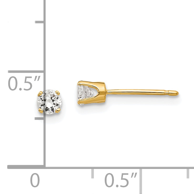 14k 3.25mm Cubic Zirconia stud earring