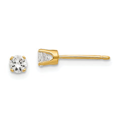 14k 3.25mm Cubic Zirconia stud earring