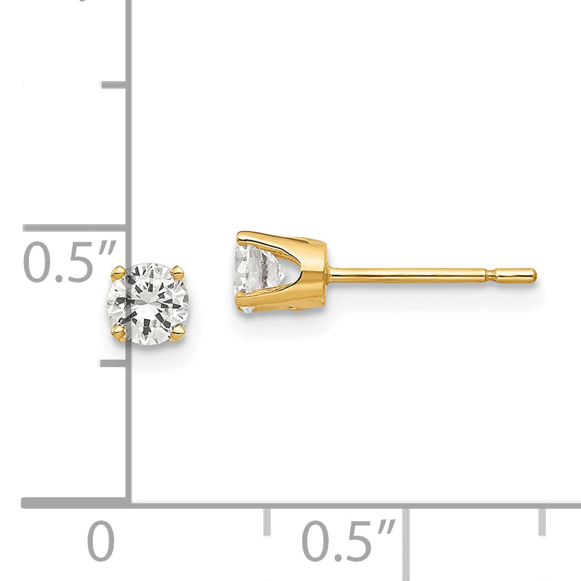 14k 3.75mm CZ stud earrings