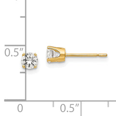 14k 3.75mm CZ stud earrings