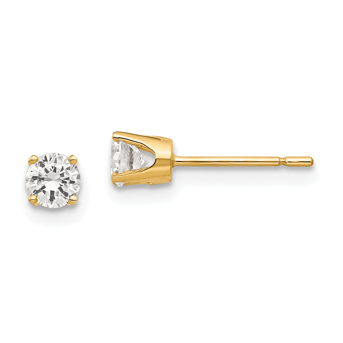 14k 3.75mm CZ stud earrings