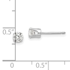 14k White Gold 4mm CZ stud earrings