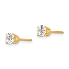 14k 4.25mm CZ stud earrings