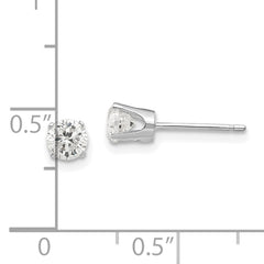 14k White Gold 4.25mm CZ stud earrings