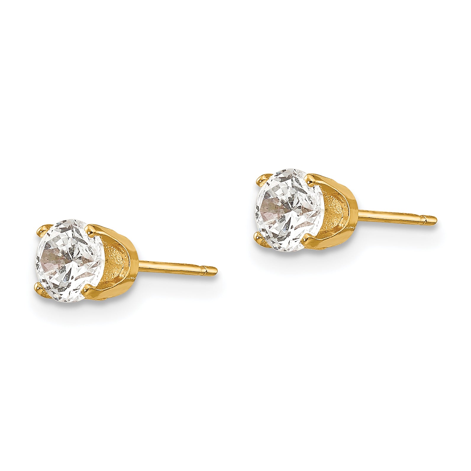 14k 4.5mm CZ stud earrings