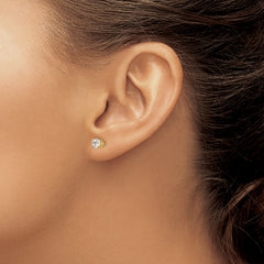 14k 4.5mm CZ stud earrings