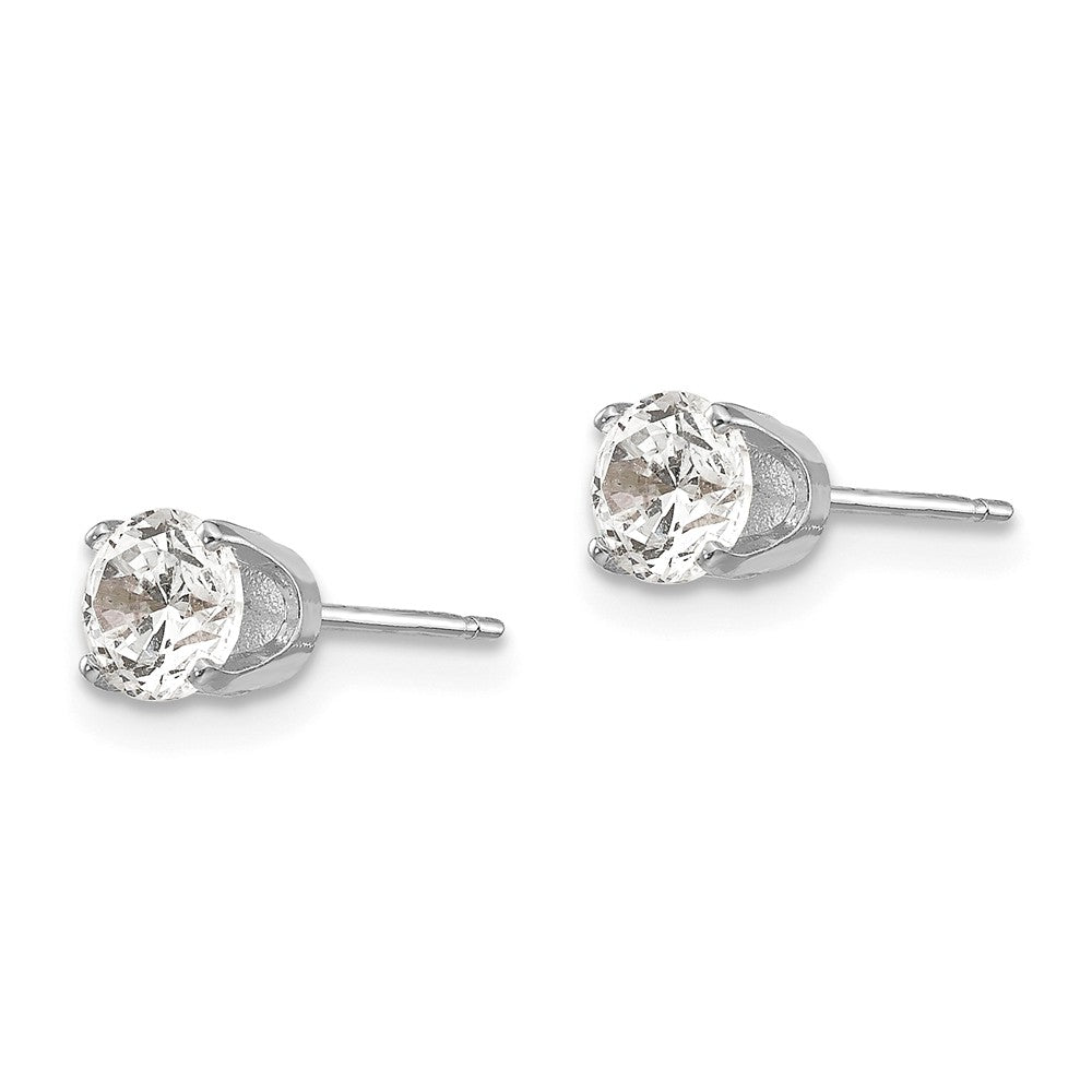 14K White Gold 4.5mm Round Stud Earring Mounting With backs