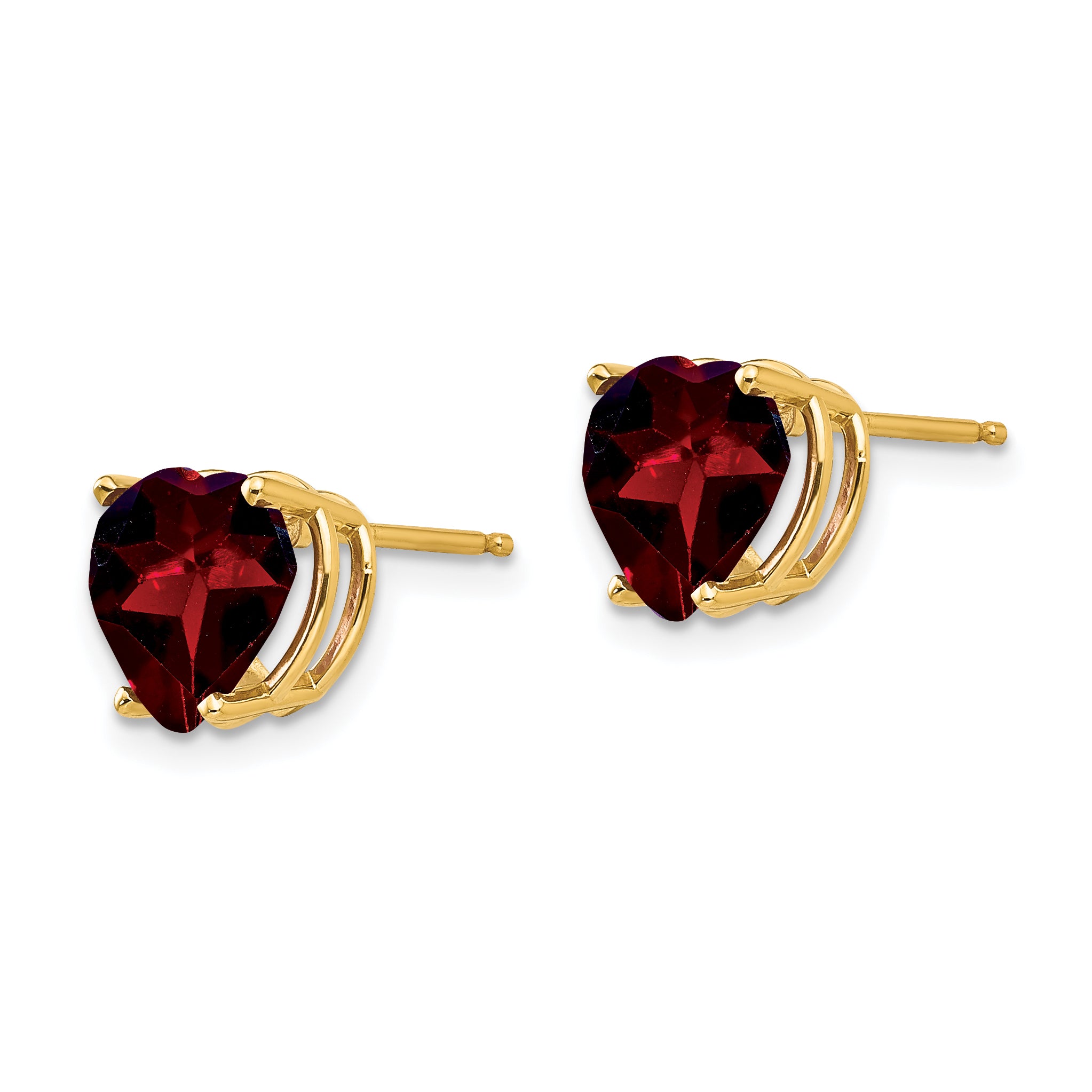 14k 8mm Heart Garnet earring