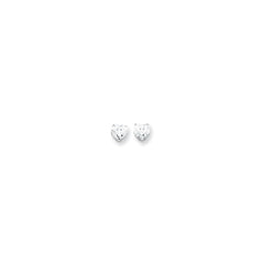 14k White Gold 8mm Heart Earring Mounting