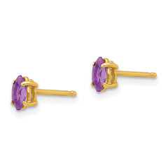 14k 5x2.5mm Marquise Amethyst earring