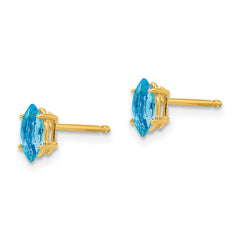 14k Blue Topaz marquis stud earring