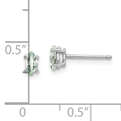 14kw 5X2.5mm Marquise Checker-Cut Green Quartz Earring