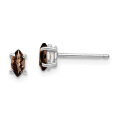 14kw 5X2.5mm Marquise Checker-Cut Smoky Quartz Earring