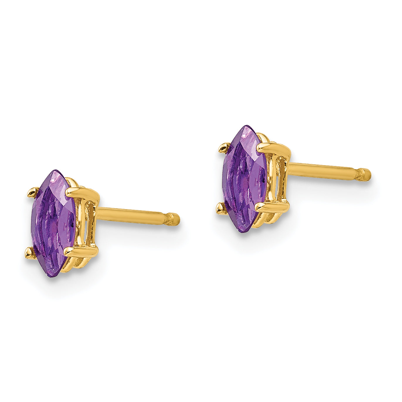 14k 6x3mm Marquise Amethyst earring