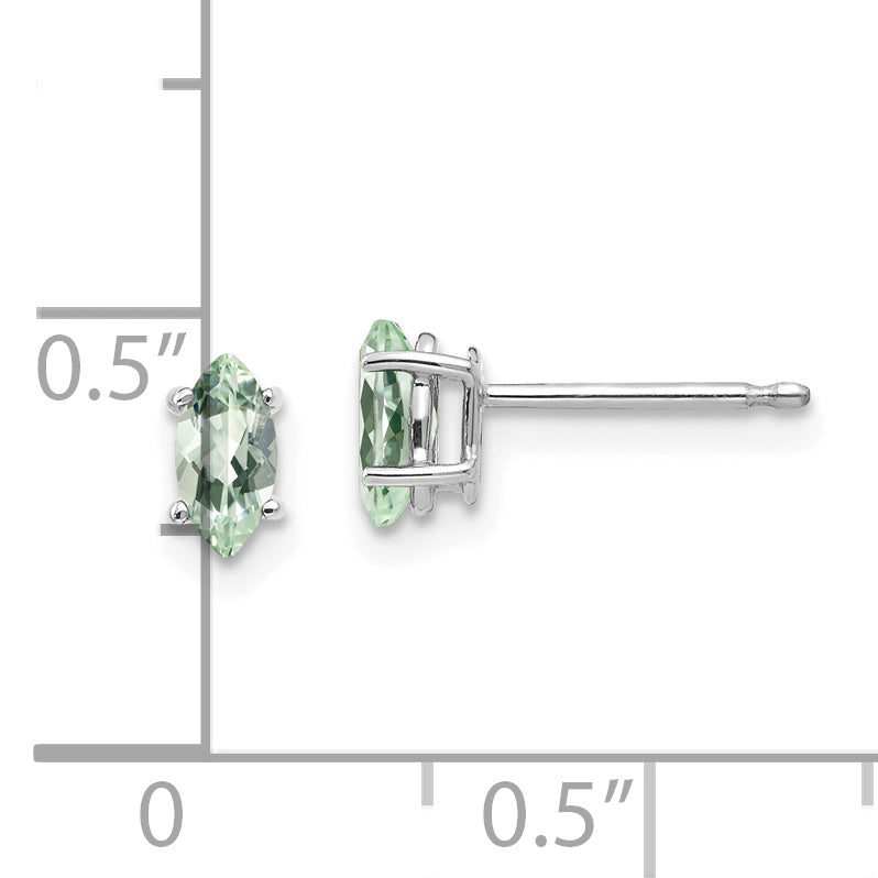 14kw 6x3mm Marquise Green Quartz Earring