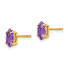 14k 7x3.5mm Marquise Amethyst earring