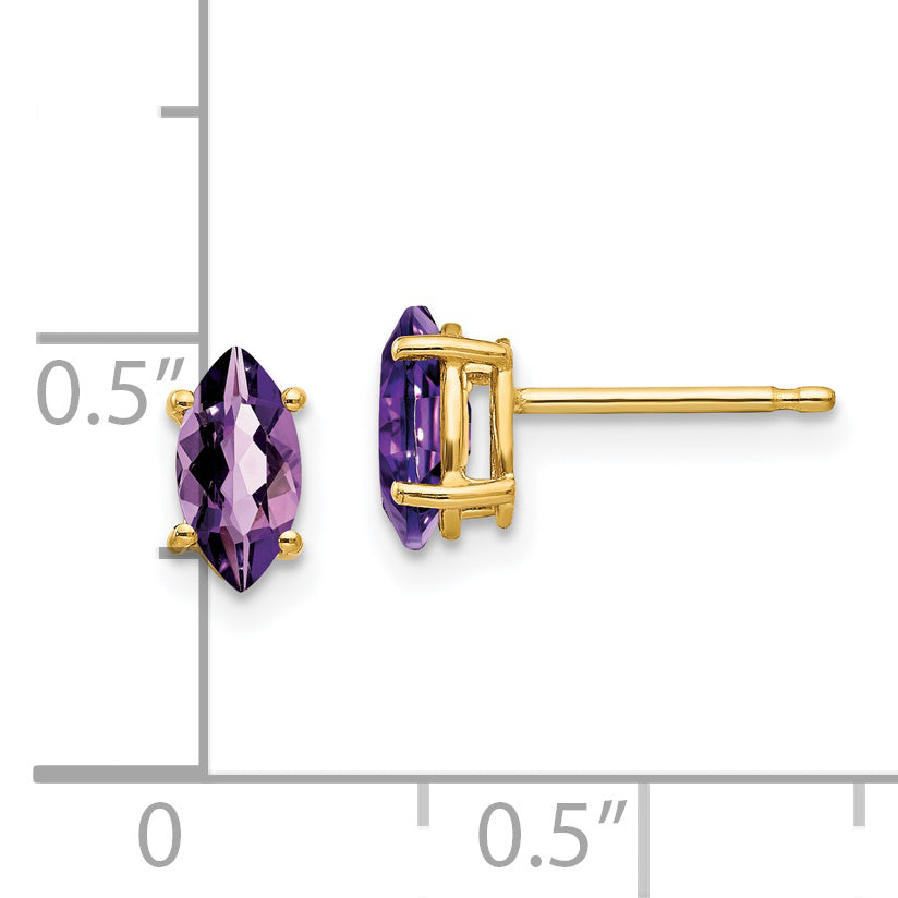 14k 7x3.5mm Marquise Amethyst earring