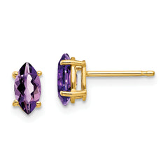 14k 7x3.5mm Marquise Amethyst earring