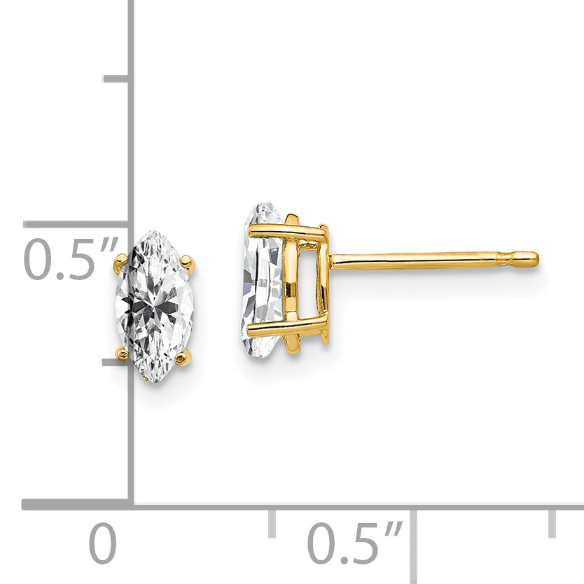 14k 7x3.5mm Marquise Cubic Zirconia earring