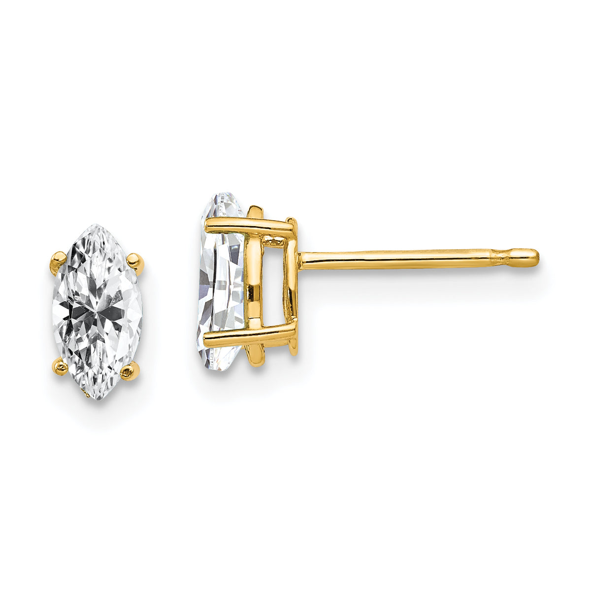 14k 7x3.5mm Marquise Cubic Zirconia earring