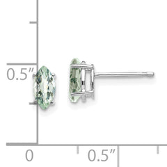 14kw 7x3.5mm Marquise Checker-Cut Green Quartz Earring