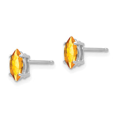 14k White Gold 7x3.5mm Marquise Citrine earring