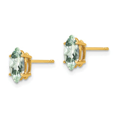 14k 8x4 Marquise Green Quartz Earring