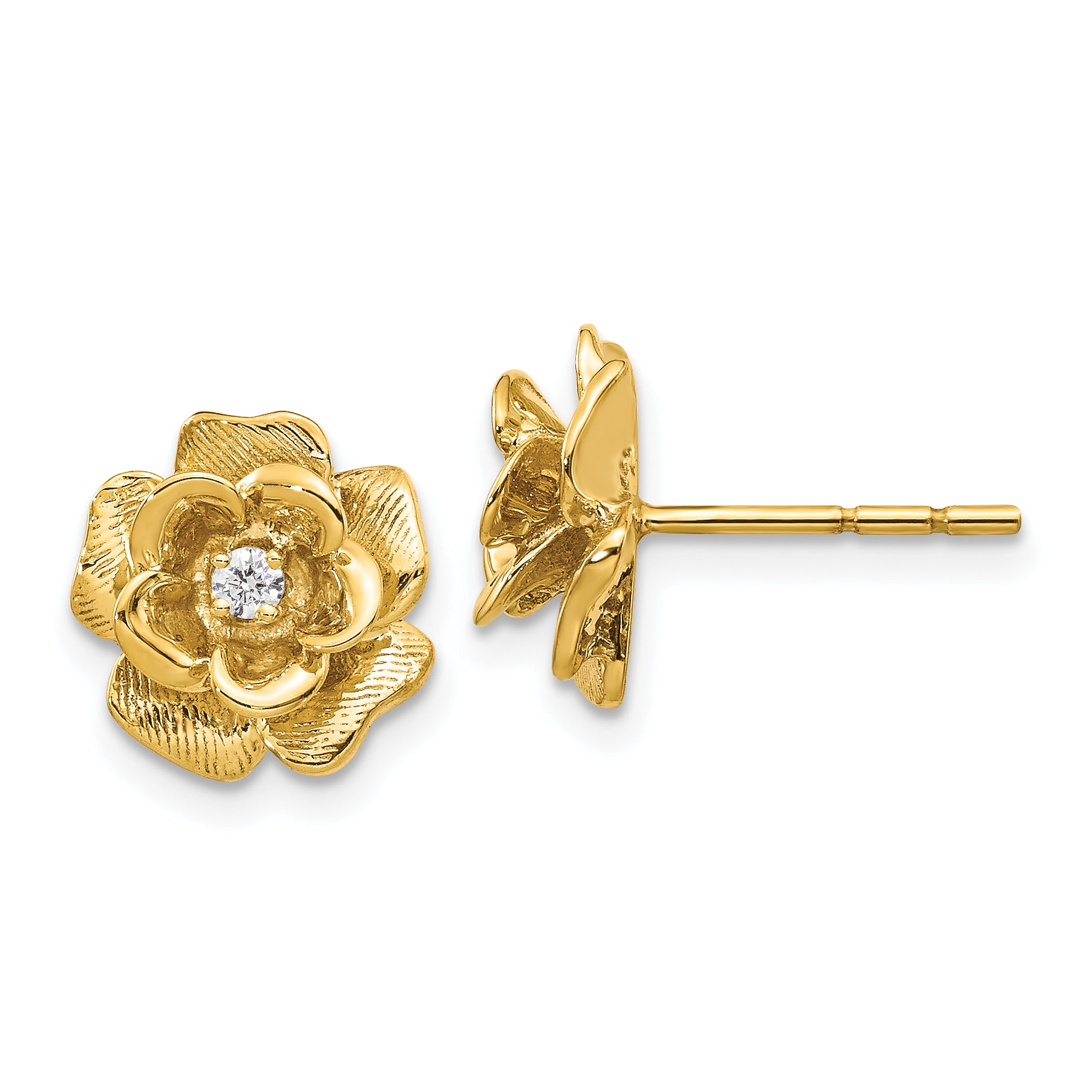 14k Gold VS Diamond Post Earrings