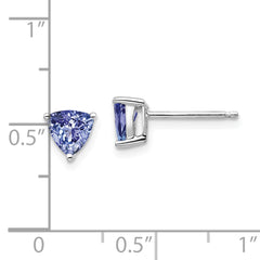 14k White Gold Trillion Tanzanite Post Earrings