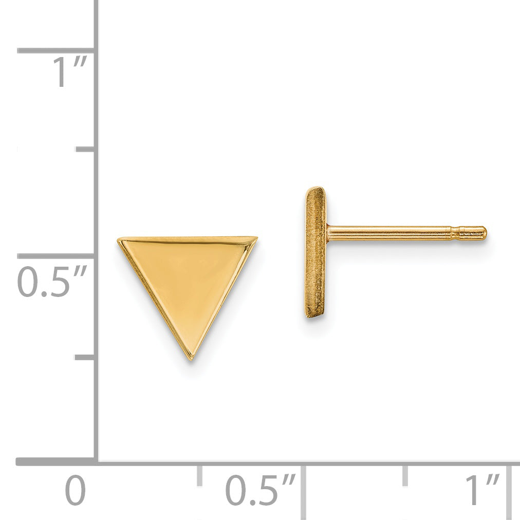 14k Triangle Post Earring